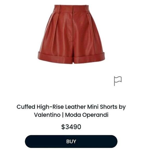 NWT $2590 VALENTINO GARAVANI Rouge Absolute red leather shorts Sz 40 - Picture 3 of 16